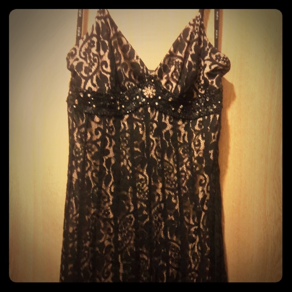 Black lace cocktail dress